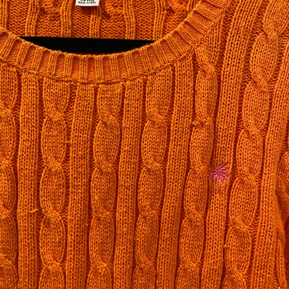 Lilly Pulitzer Orange Cable Sweater